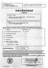 Osvden o registraci